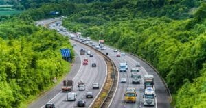 uk motorway m25 with cars