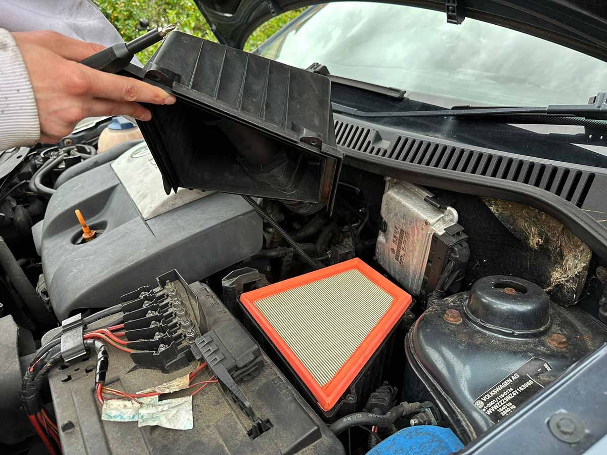 remove the old air filter from the air box